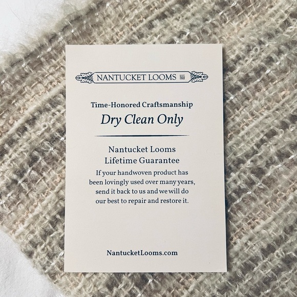 Nantucket Looms Windswept Ivory Handwoven Multi-Fiber Throw Blanket UNUSED NWT - Picture 6 of 13
